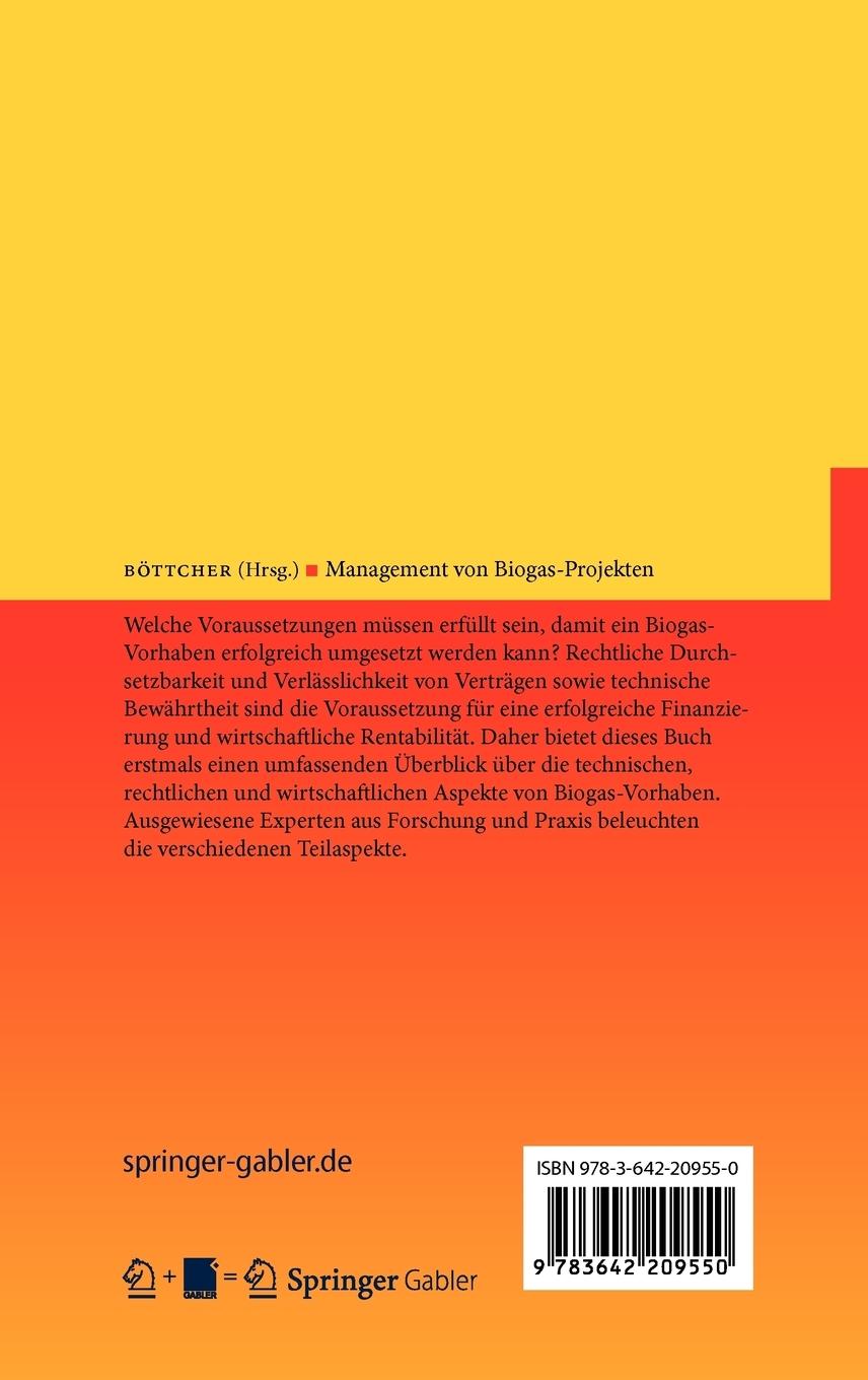 Rückseitencover Management von Biogas-Projekten