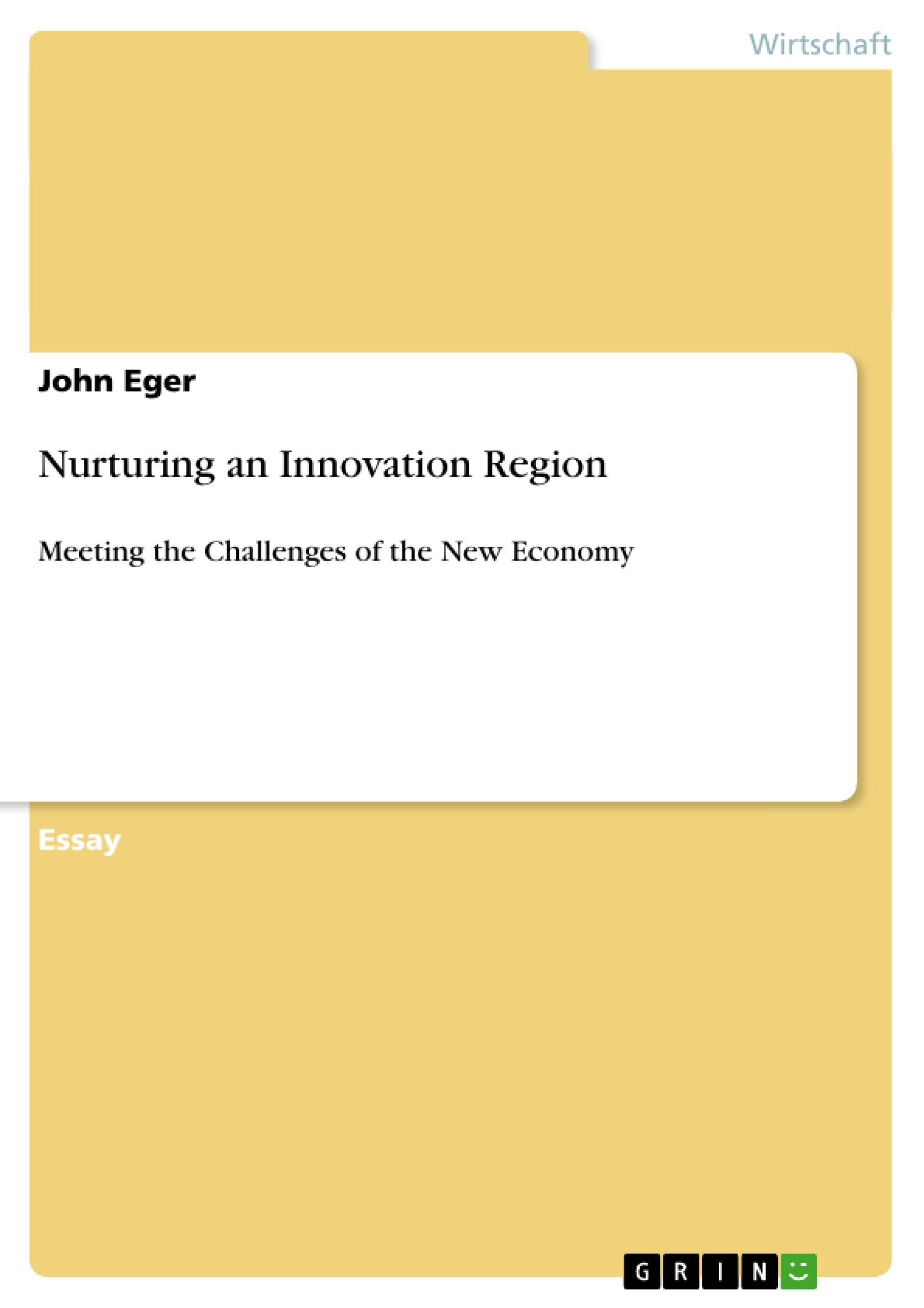Vorderes Coverbild Nurturing an Innovation Region