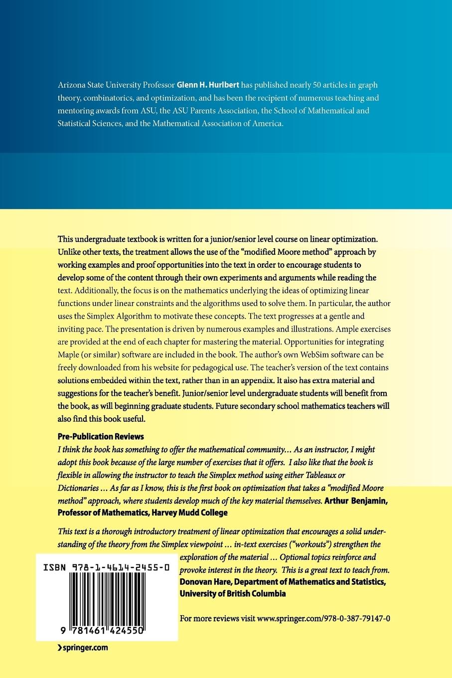Rückseitencover Linear Optimization