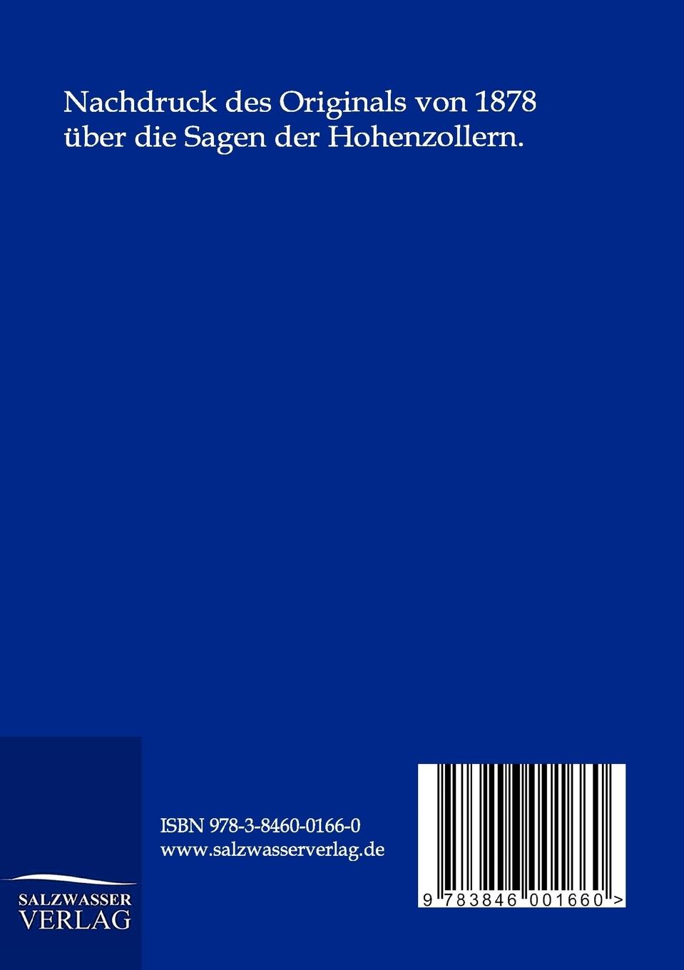 Rückseitencover Die Sagen der Hohenzollern