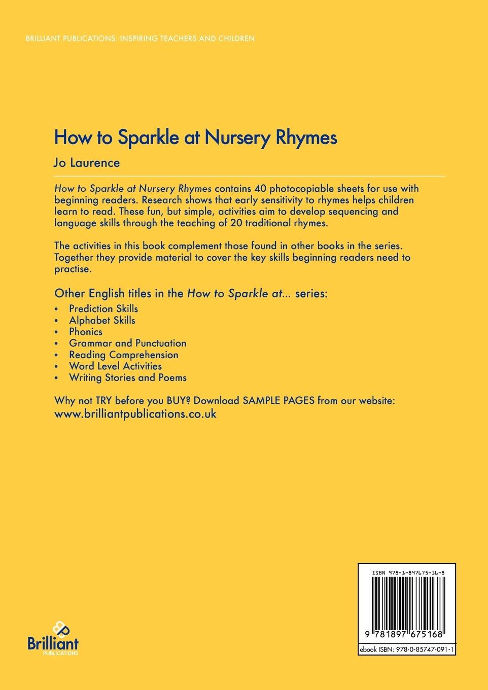 Rückseitencover How to Sparkle at Nursery Rhymes