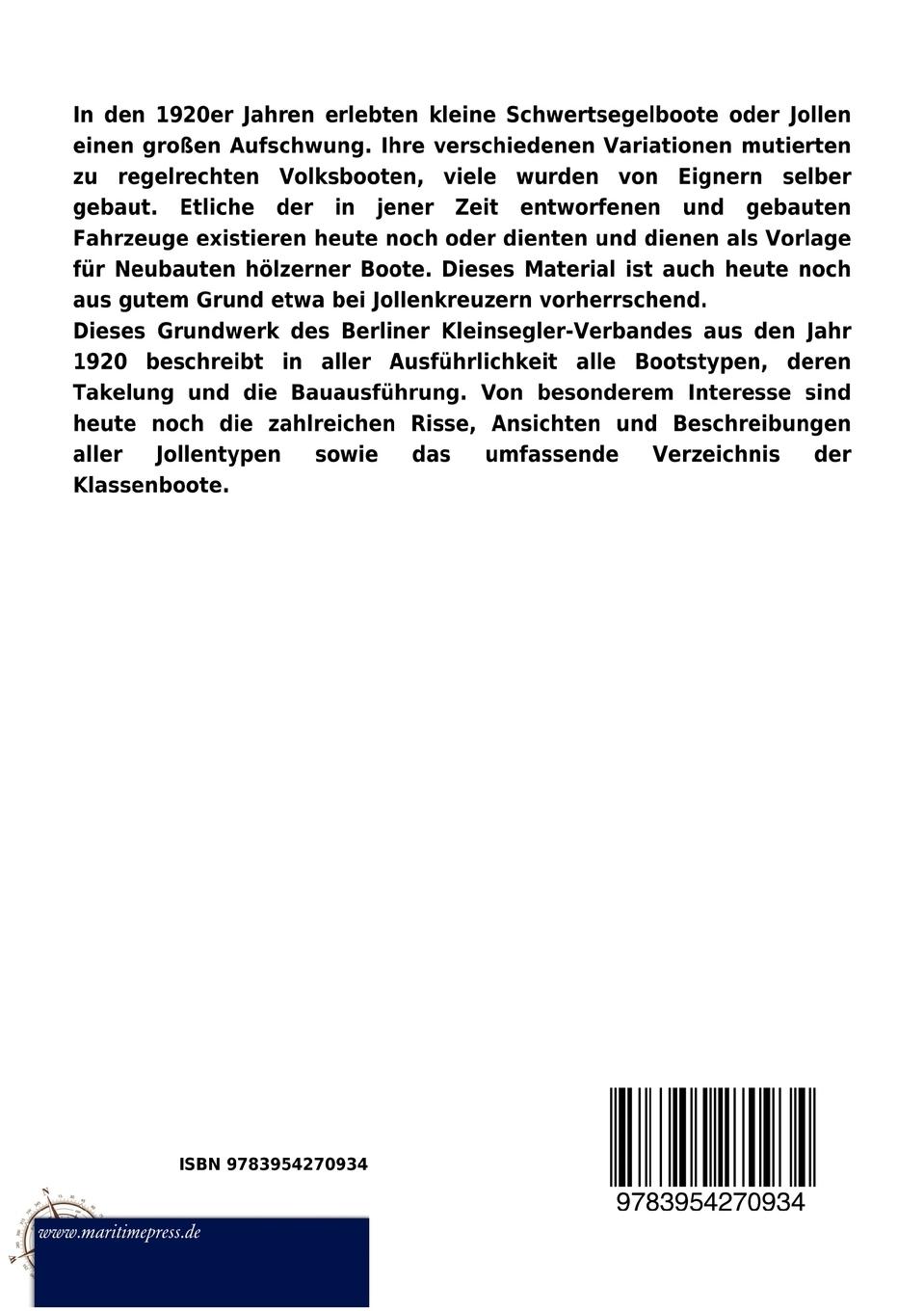 Rückseitencover Die Segeljolle