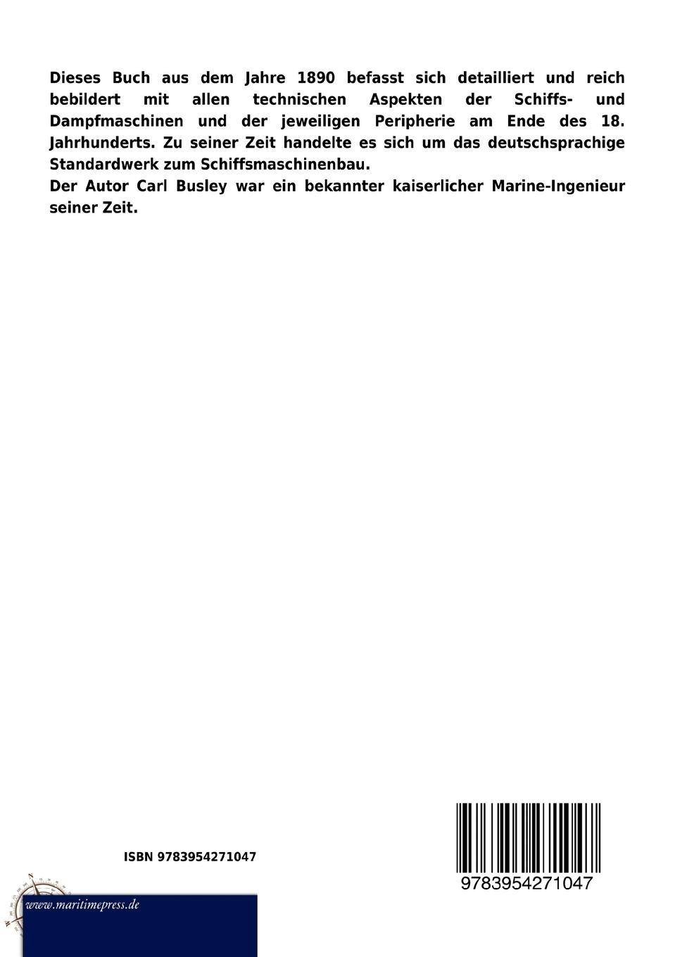 Rückseitencover Die Entwickelung der Schiffsmaschine (1890)