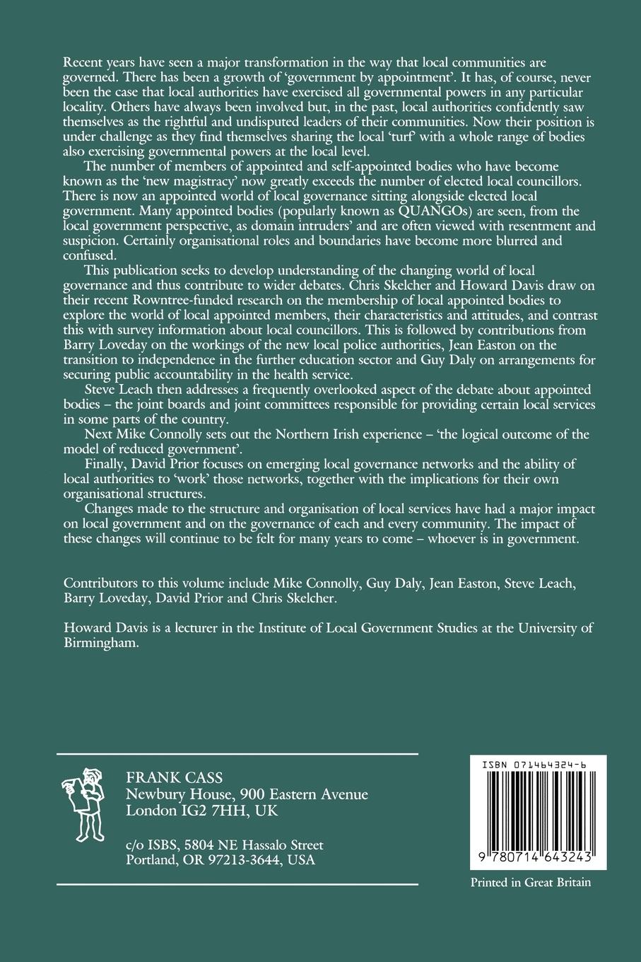 Rückseitencover QUANGOs and Local Government