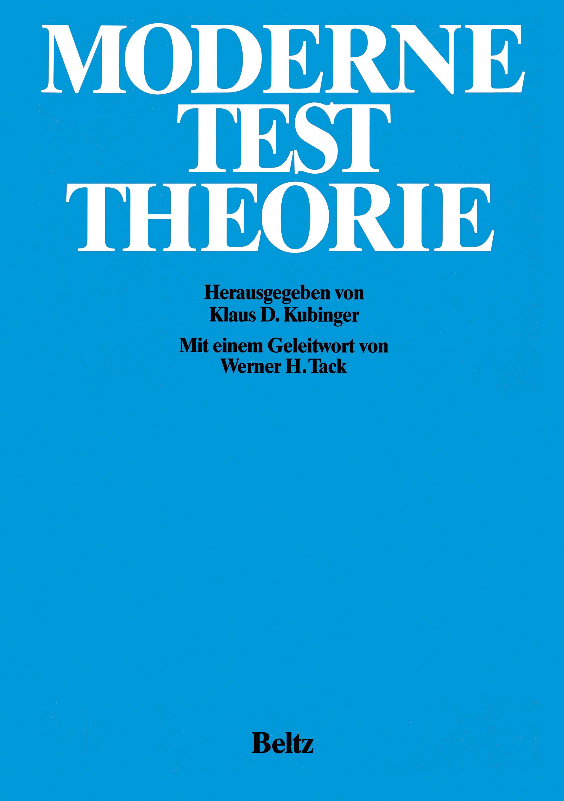 Vorderes Coverbild Moderne Testtheorie