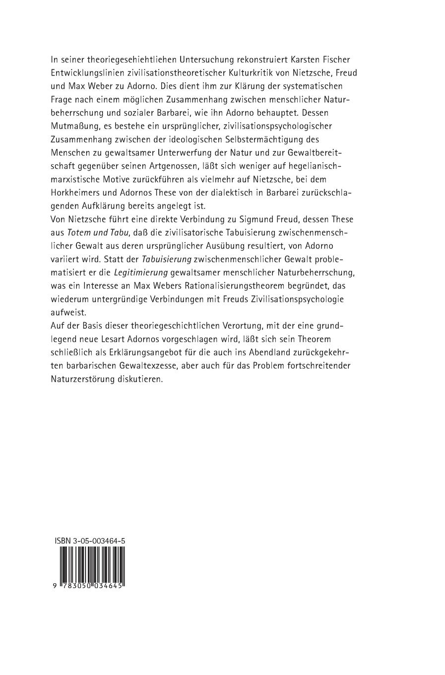 Rückseitencover "Verwilderte Selbsterhaltung"