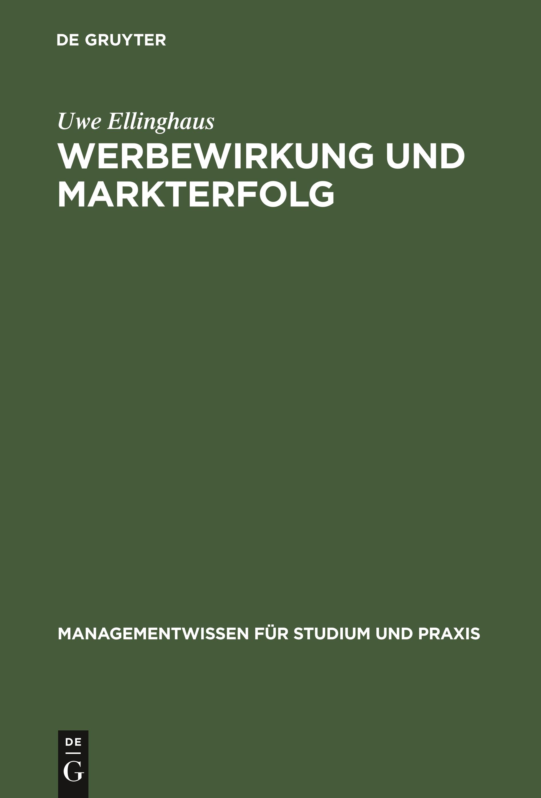 Vorderes Coverbild Werbewirkung und Markterfolg
