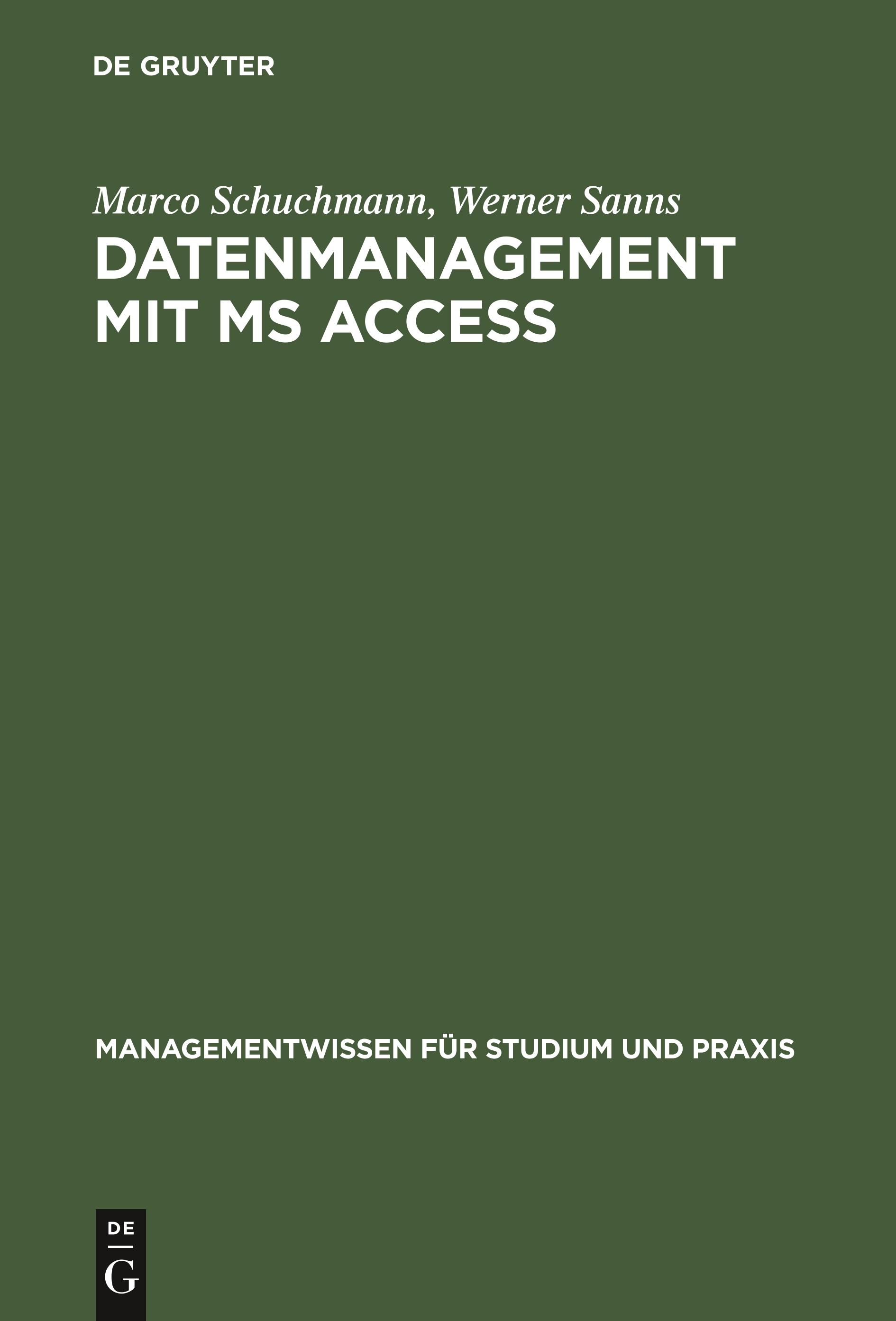 Vorderes Coverbild Datenmanagement mit MS ACCESS