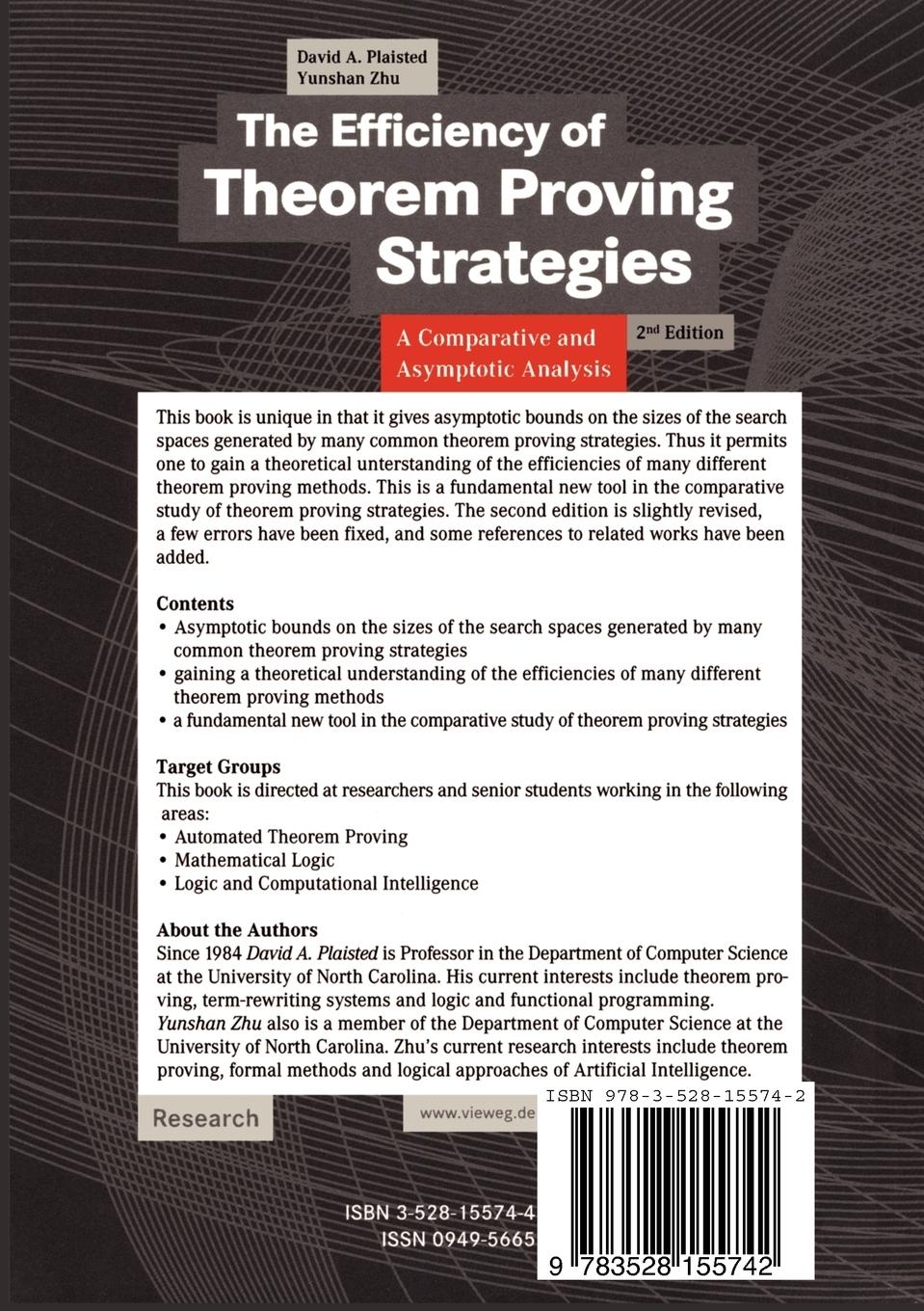 Rückseitencover The Efficiency of Theorem Proving Strategies