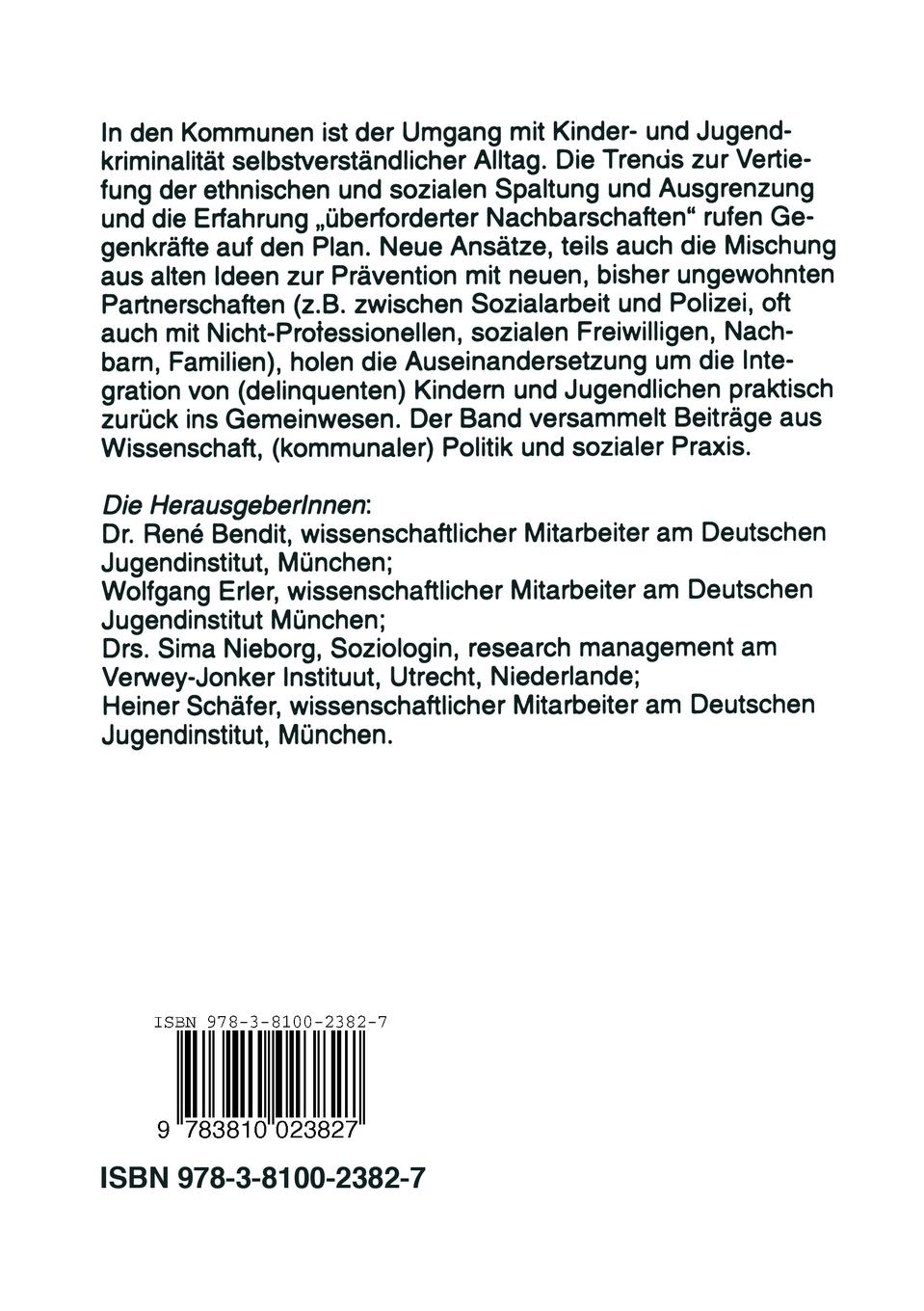 Rückseitencover Kinder- und Jugendkriminalität