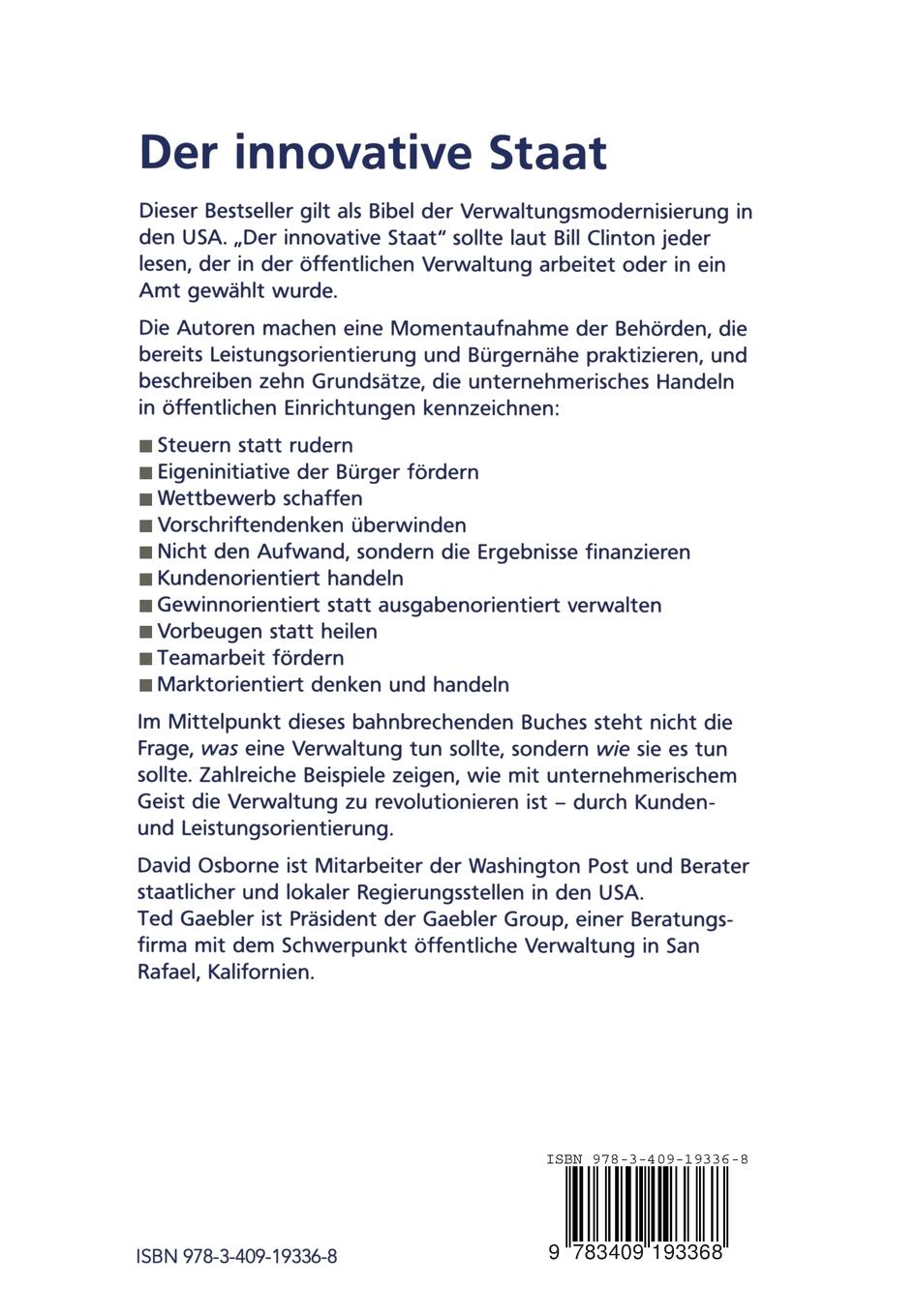 Rückseitencover Der innovative Staat