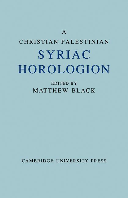 Vorderes Coverbild A Christian Palestinian Syriac Horologion