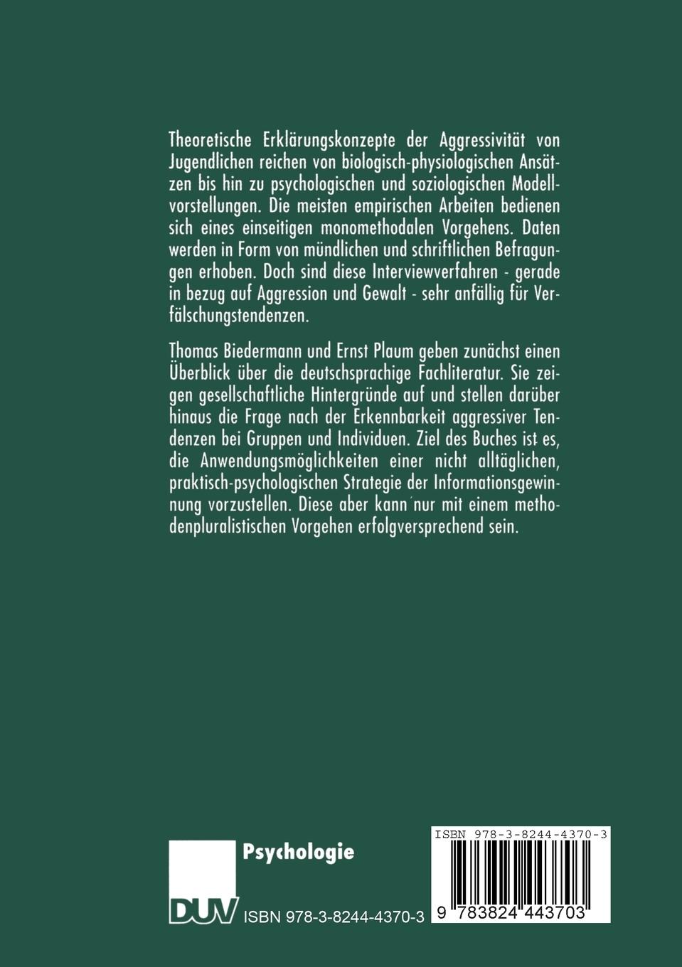 Rückseitencover Aggressive Jugendliche
