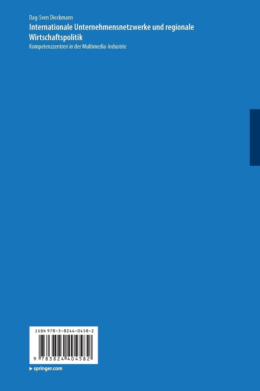 Rückseitencover Internationale Unternehmensnetzwerke und regionale Wirtschaftspolitik