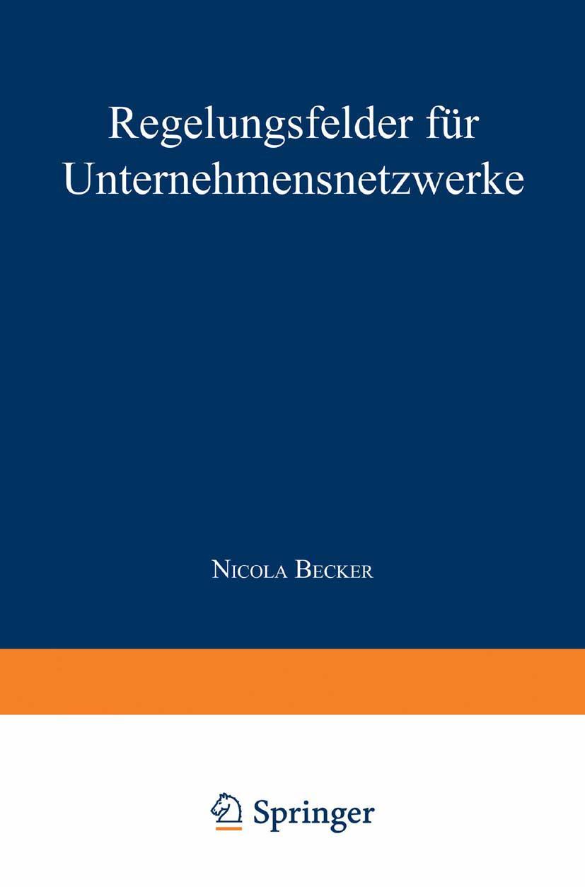 Vorderes Coverbild Regelungsfelder für Unternehmensnetzwerke