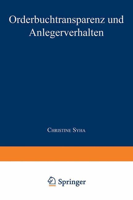 Vorderes Coverbild Orderbuchtransparenz und Anlegerverhalten