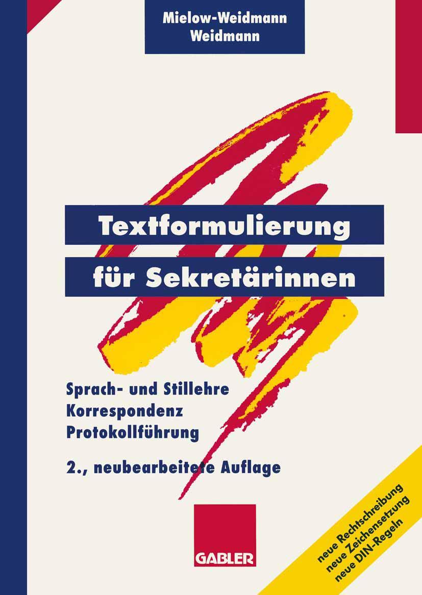 Vorderes Coverbild Textformulierung für Sekretärinnen