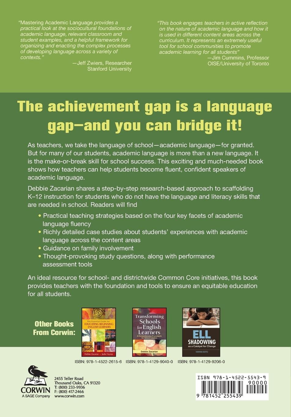Rückseitencover Mastering Academic Language