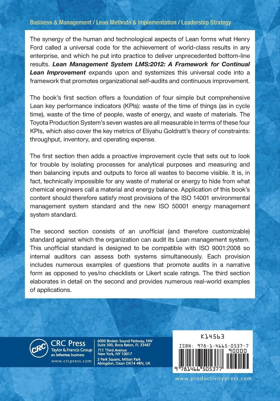 Rückseitencover Lean Management System LMS