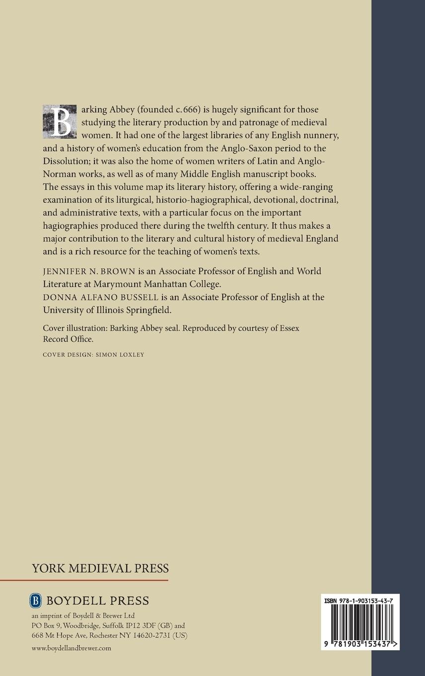 Rückseitencover Barking Abbey and Medieval Literary Culture