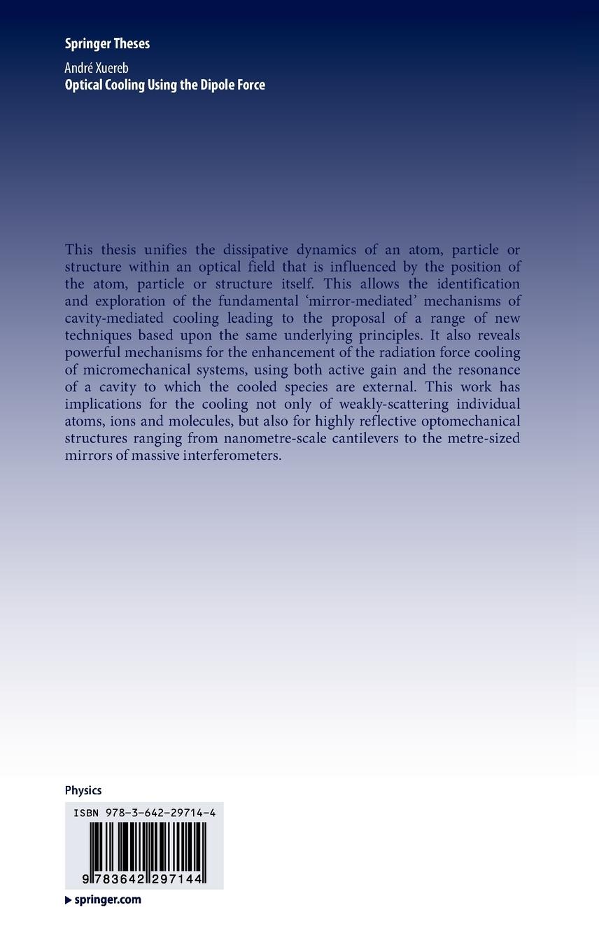 Rückseitencover Optical Cooling Using the Dipole Force