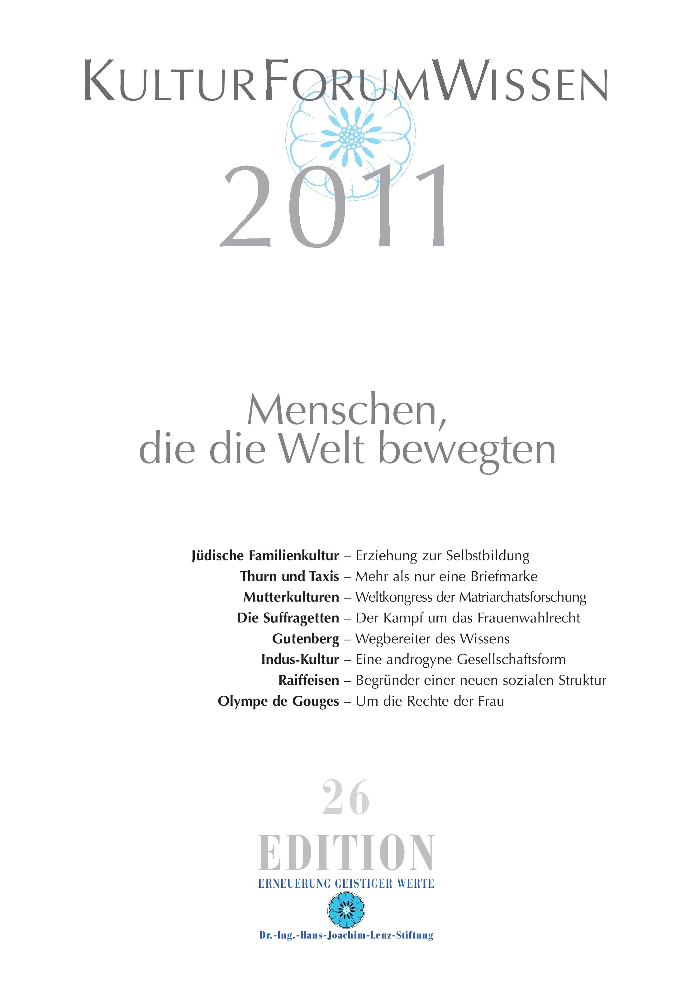 Vorderes Coverbild KulturForumWissen 2011