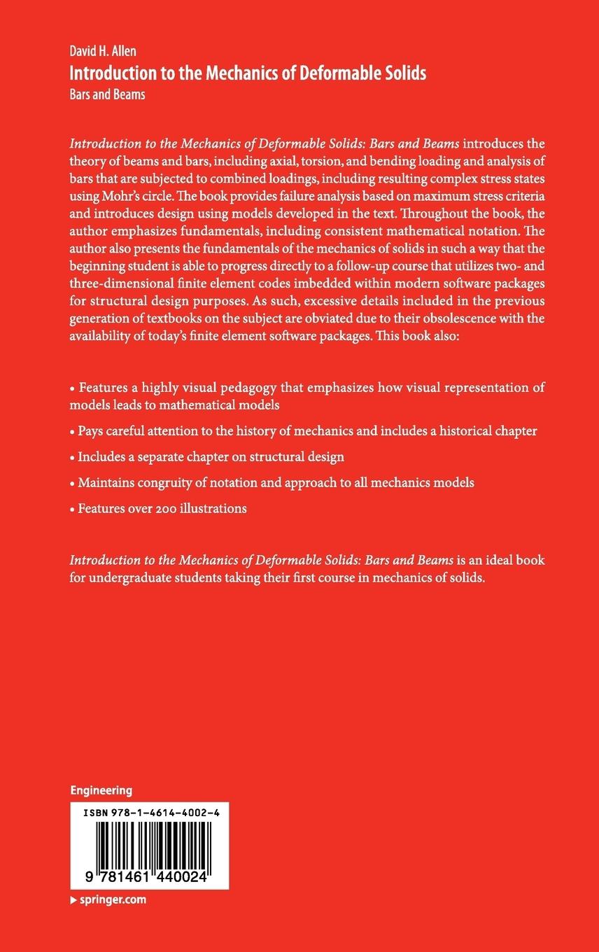 Rückseitencover Introduction to the Mechanics of Deformable Solids