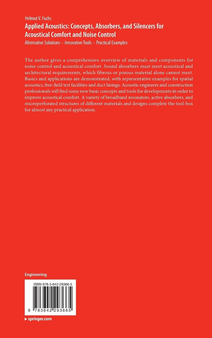 Rückseitencover Applied Acoustics: Concepts, Absorbers, and Silencers for Acoustical Comfort and Noise Control