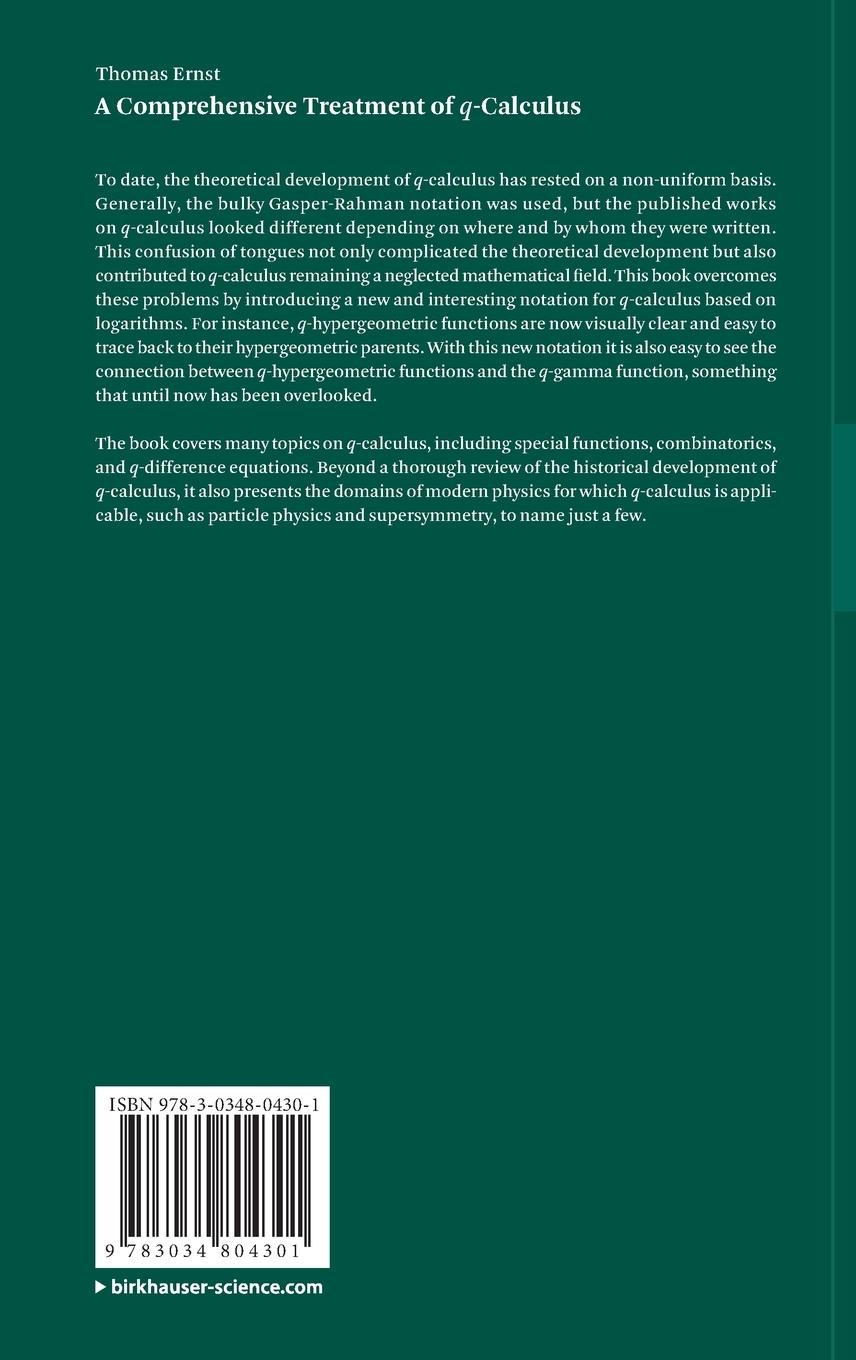 Rückseitencover A Comprehensive Treatment of q-Calculus