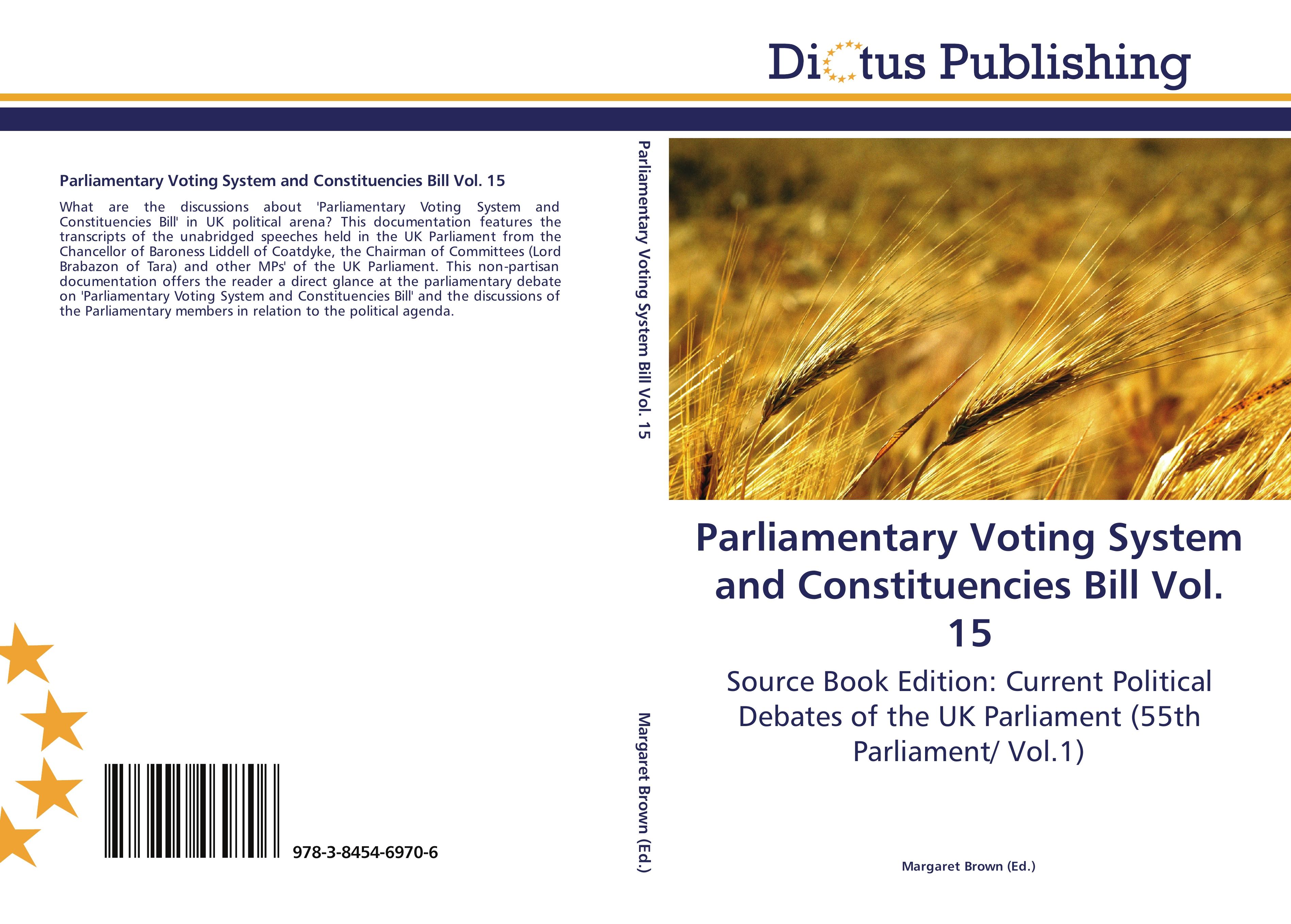 Vorderes Coverbild Parliamentary Voting System and Constituencies Bill Vol. 15