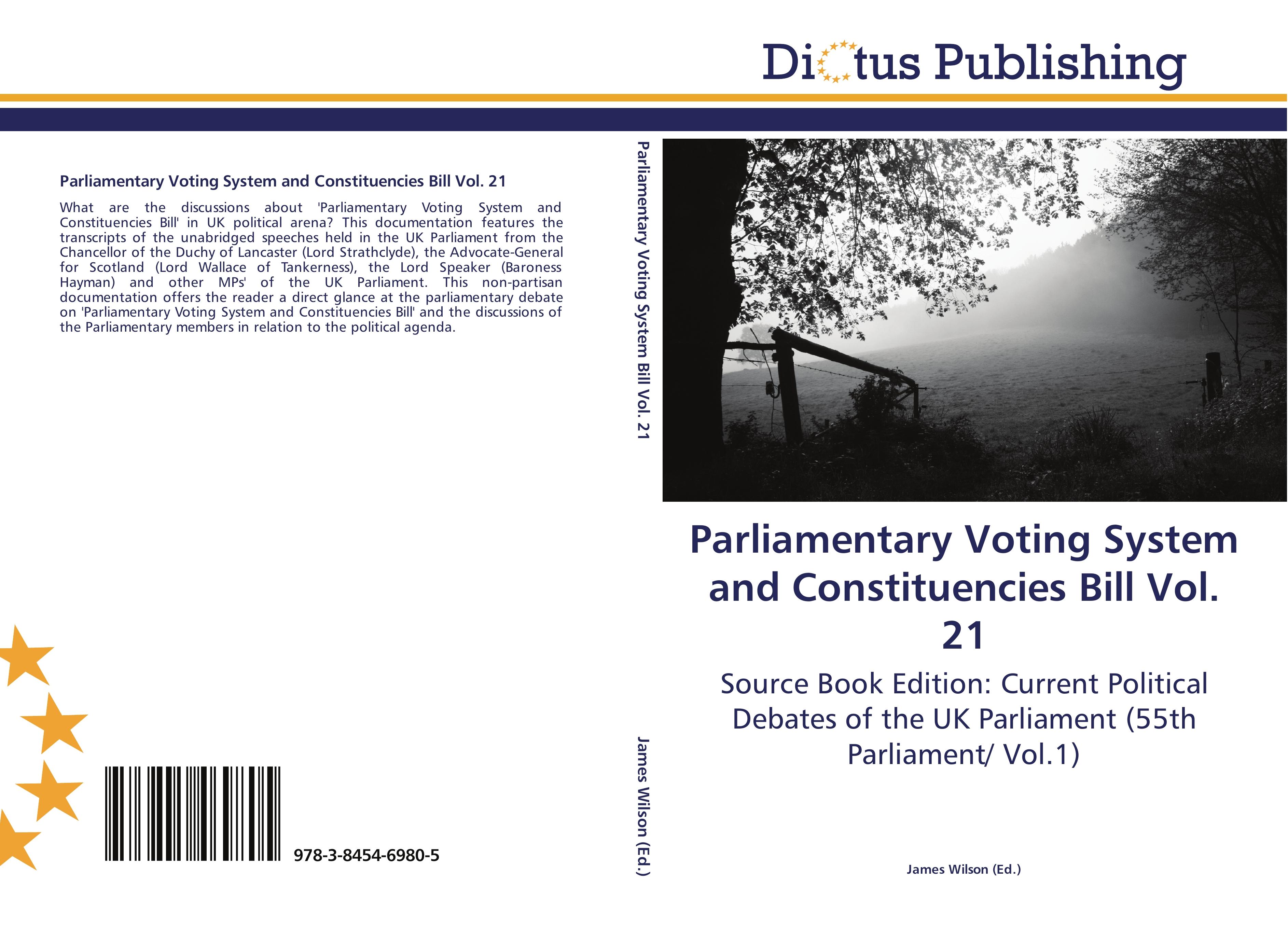 Vorderes Coverbild Parliamentary Voting System and Constituencies Bill Vol. 21