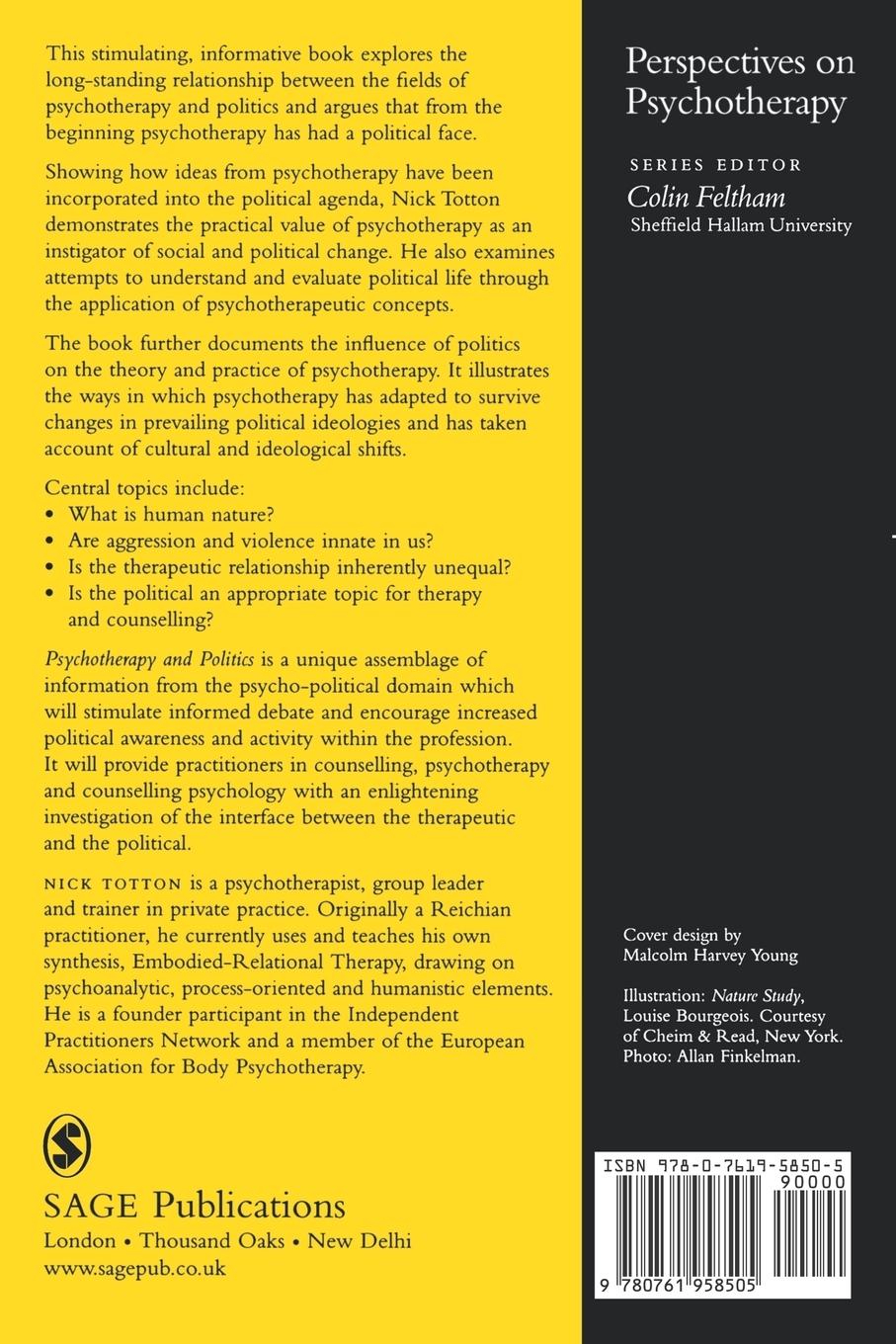 Rückseitencover Psychotherapy and Politics