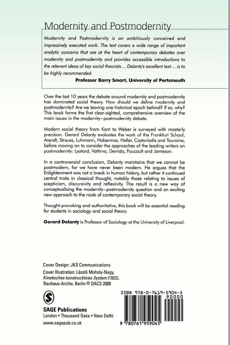 Rückseitencover Modernity and Postmodernity