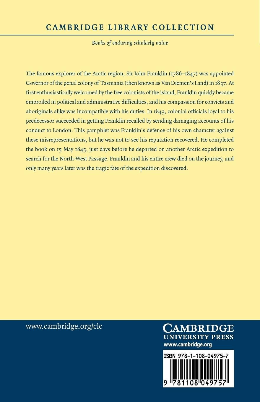 Rückseitencover Narrative of Some Passages in the History of Van Diemen's Land