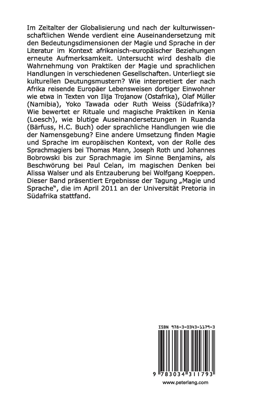 Rückseitencover Magie und Sprache