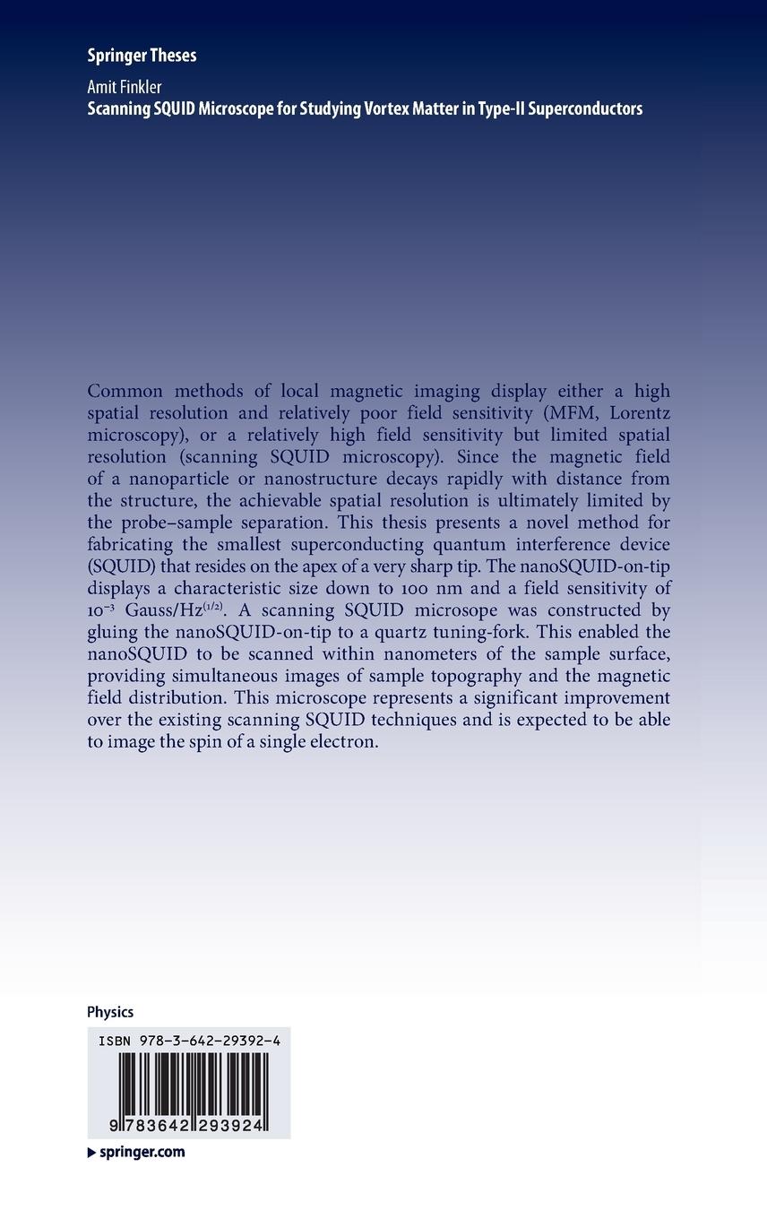 Rückseitencover Scanning SQUID Microscope for Studying Vortex Matter in Type-II Superconductors