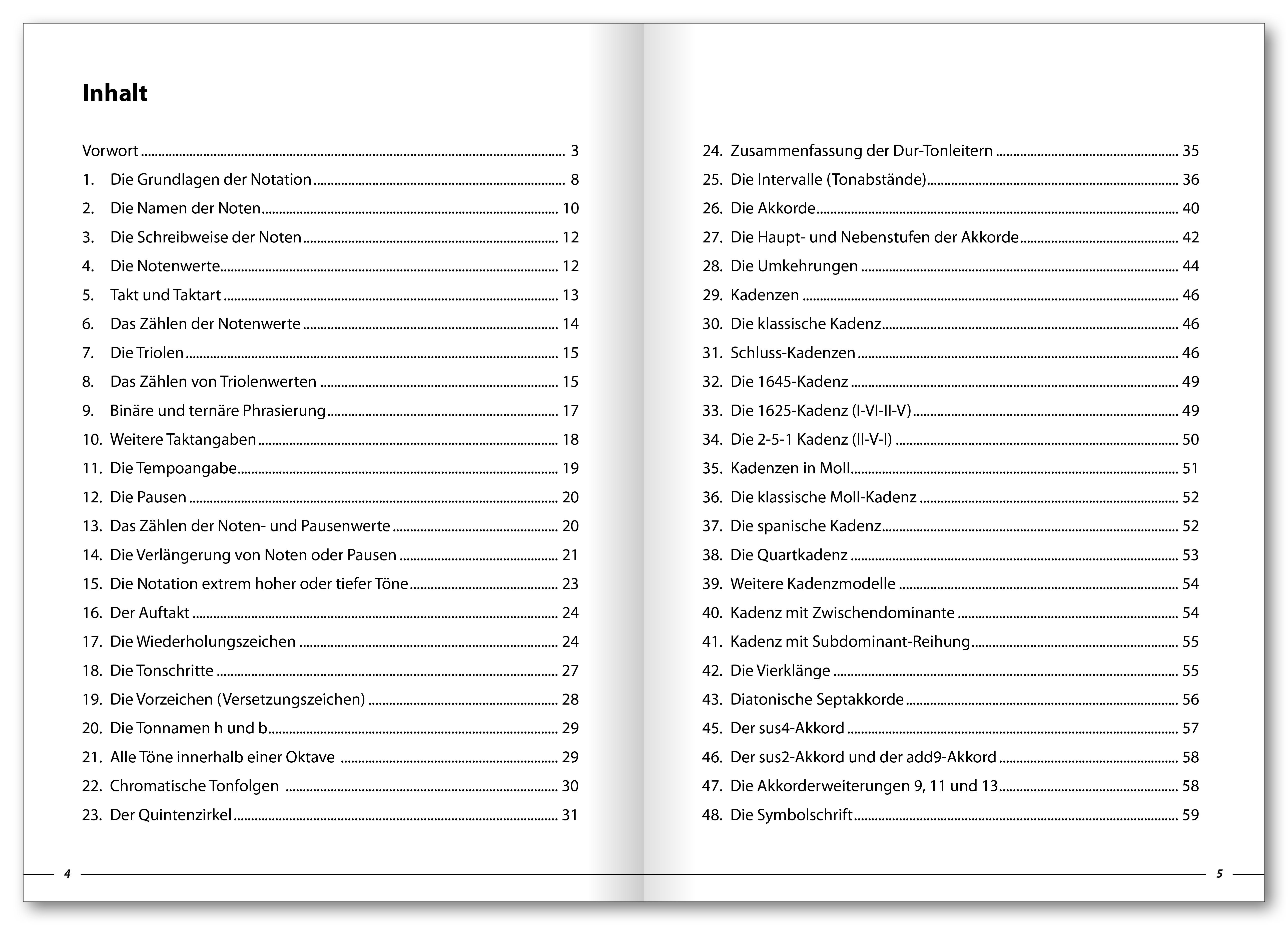 Beispielinhalt (Bild) Das große Buch der Musiktheorie