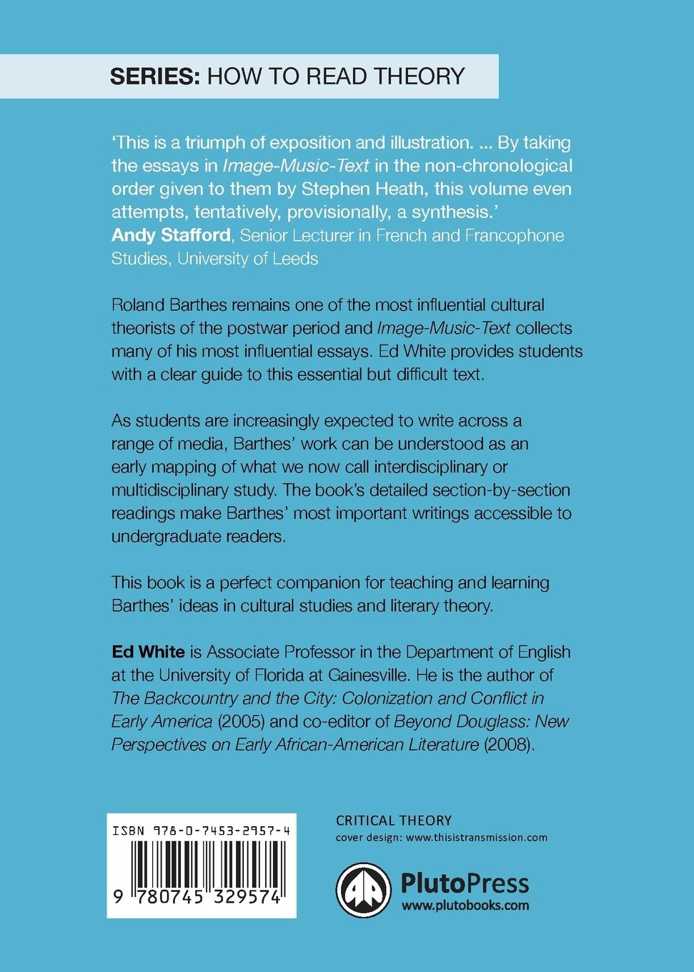 Rückseitencover How to Read Barthes' Image-Music-Text