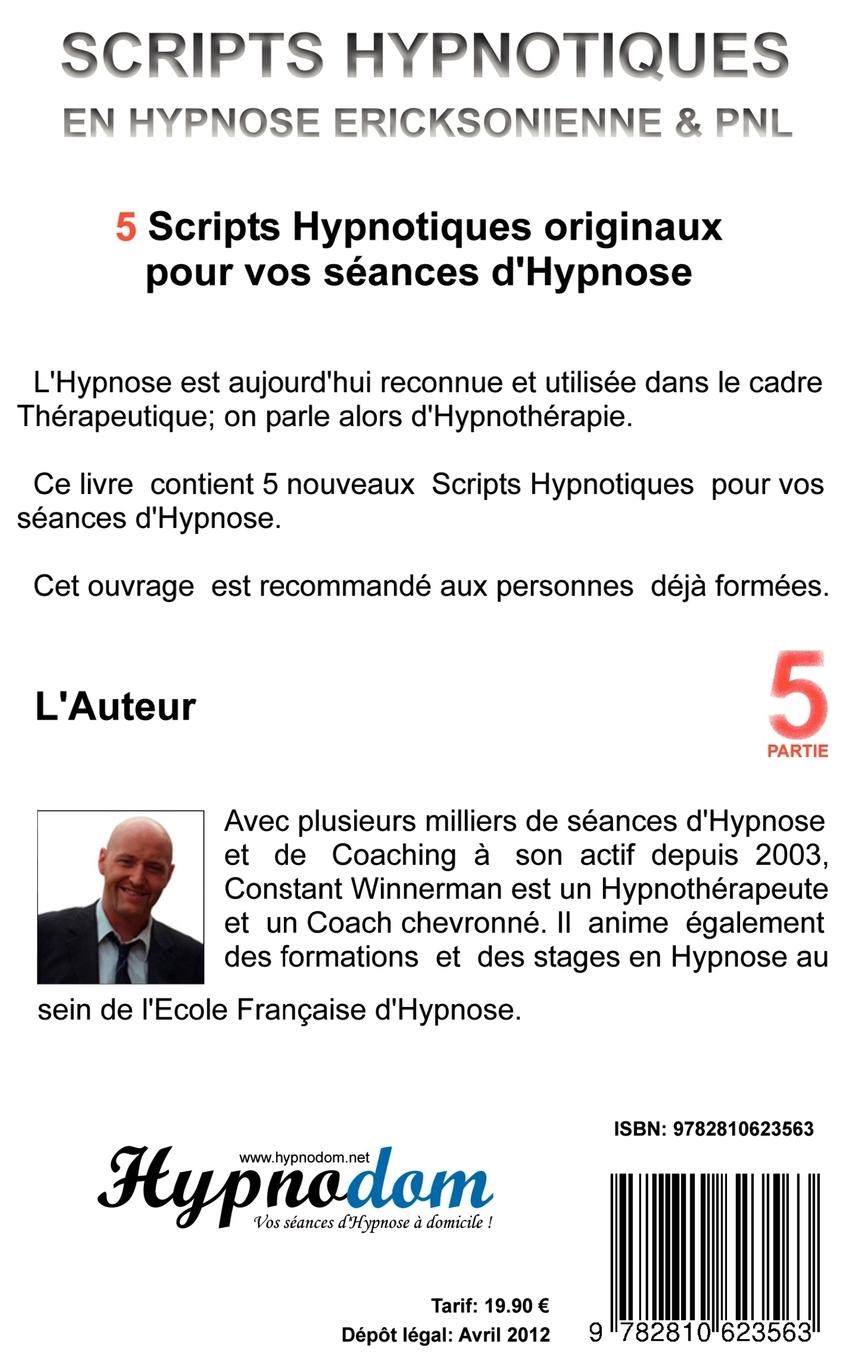 Rückseitencover Scripts hypnotiques en hypnose ericksonienne et PNL N°5