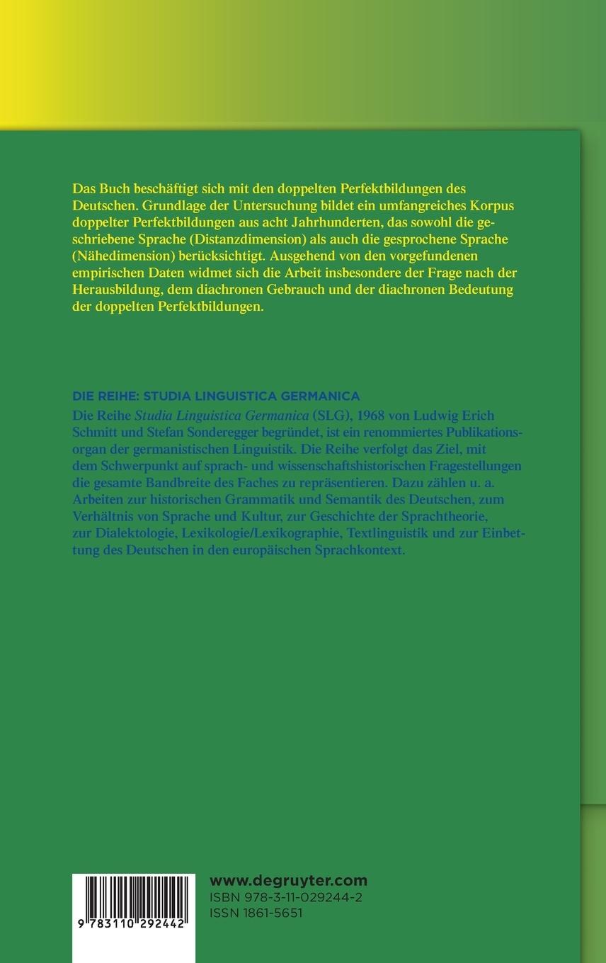 Rückseitencover Die doppelten Perfektbildungen im Deutschen