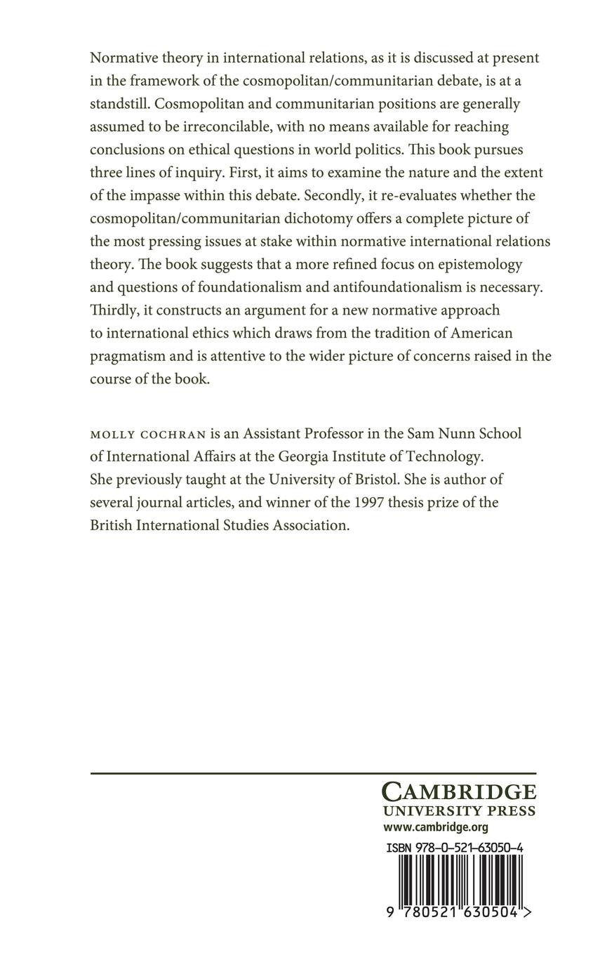 Rückseitencover Normative Theory in International Relations