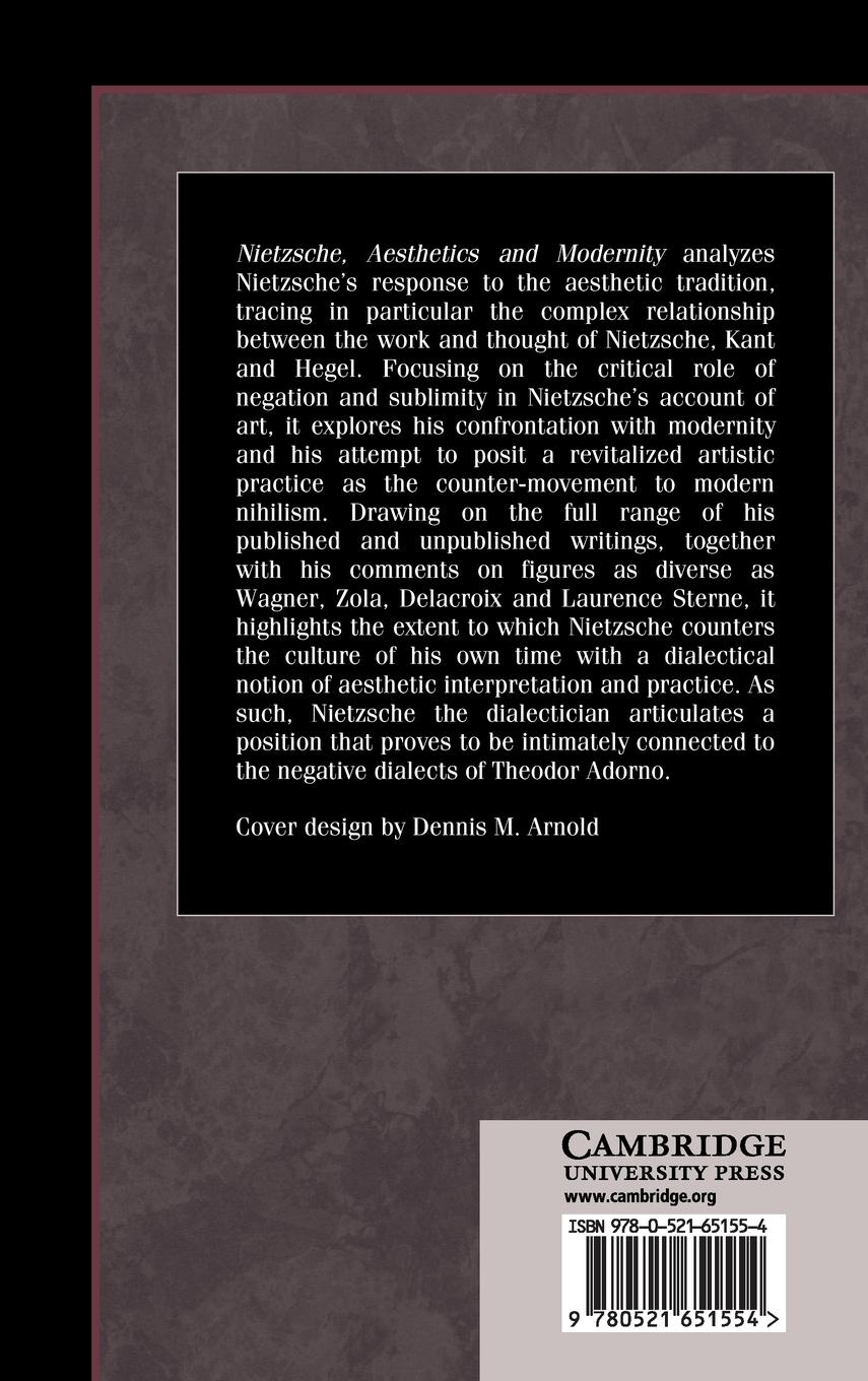 Rückseitencover Nietzsche, Aesthetics and Modernity