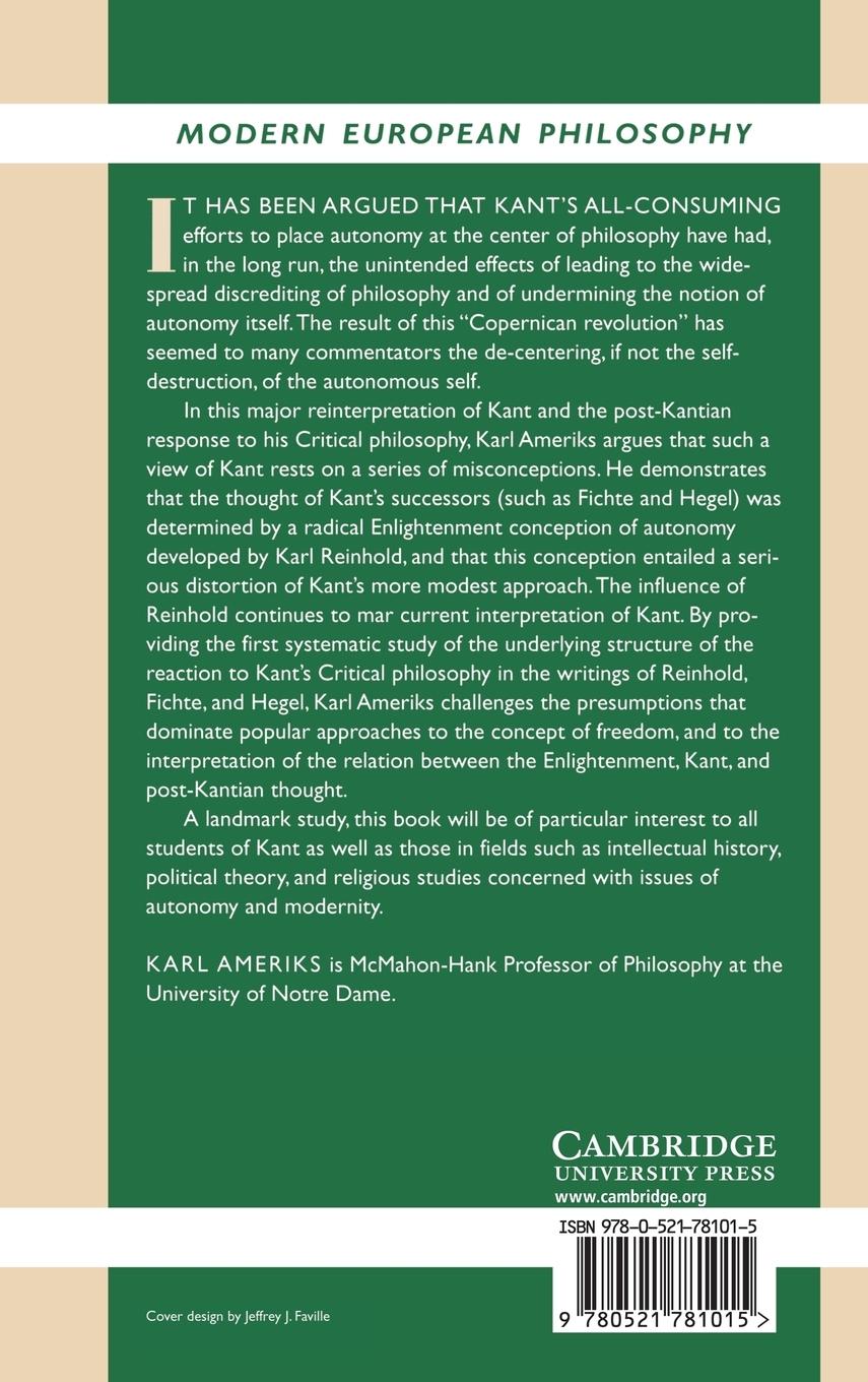 Rückseitencover Kant and the Fate of Autonomy