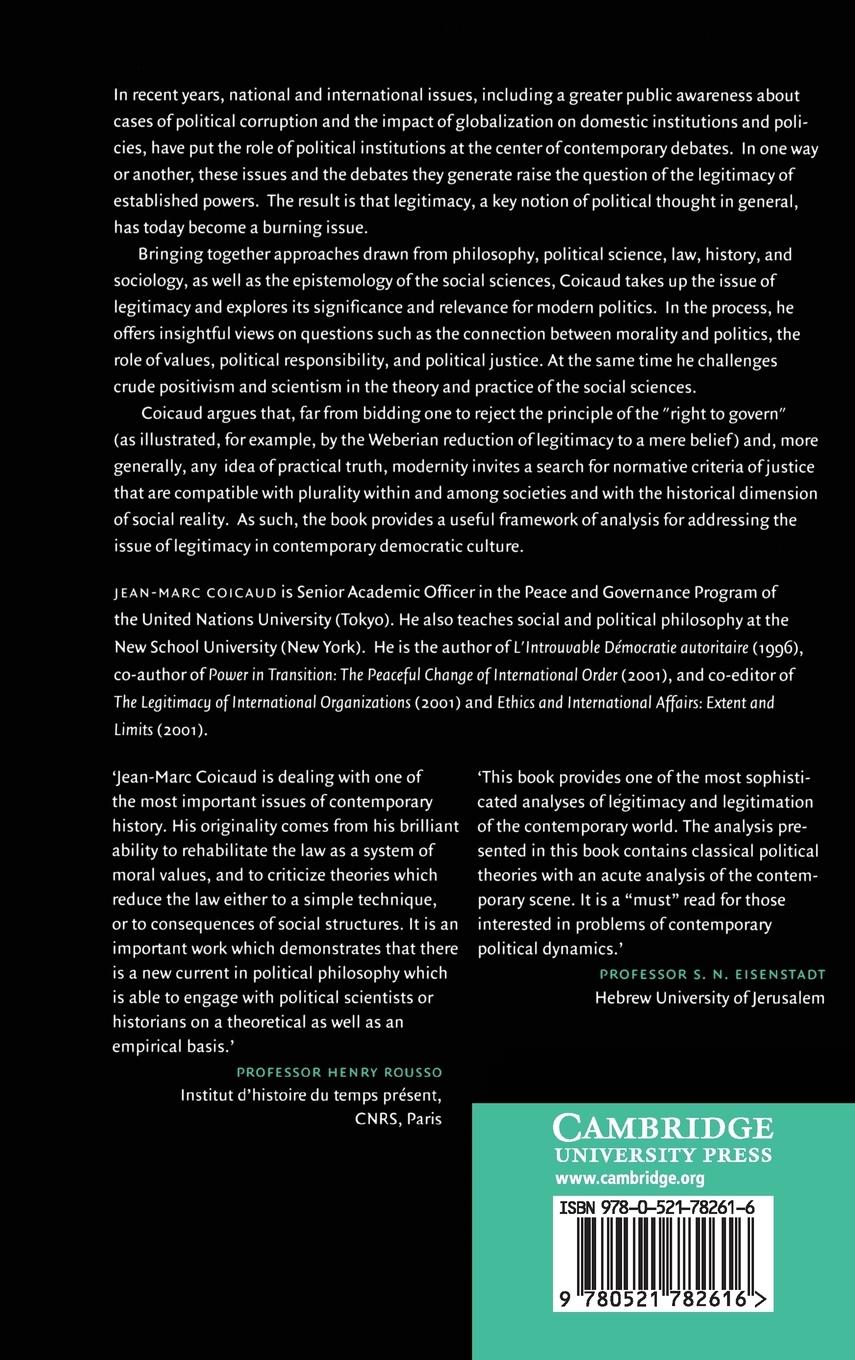 Rückseitencover Legitimacy and Politics