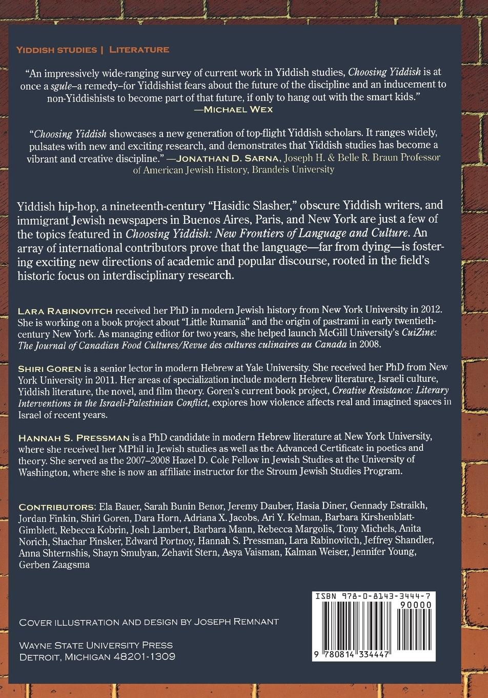 Rückseitencover Choosing Yiddish