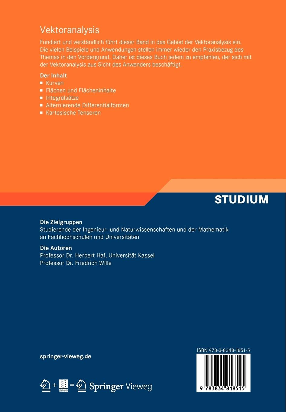 Rückseitencover Vektoranalysis