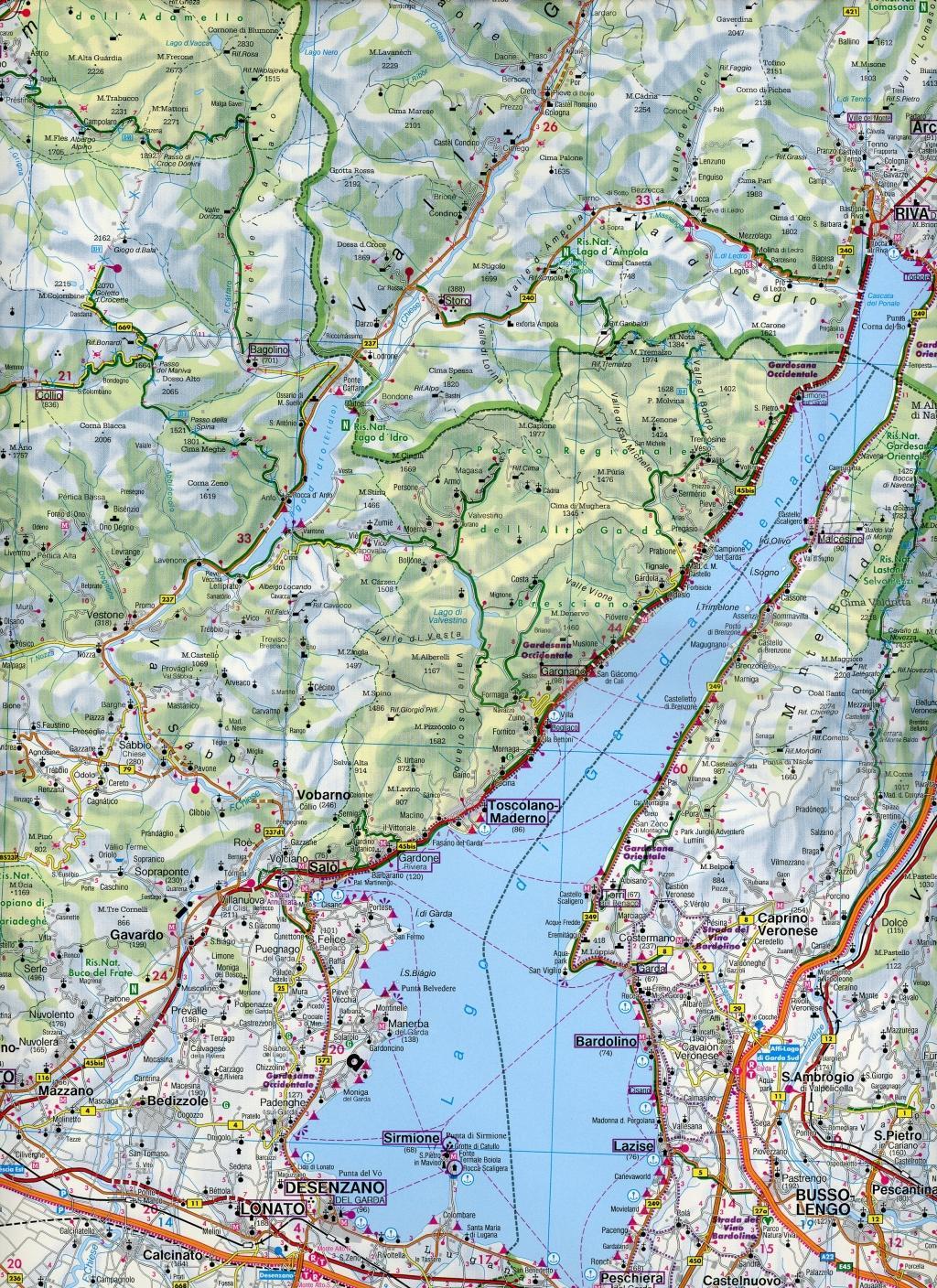 Beispielinhalt (Bild) Südtirol, Trentino, Gardasee, Venetien 1 : 200 000. Auto- und Freizeitkarte