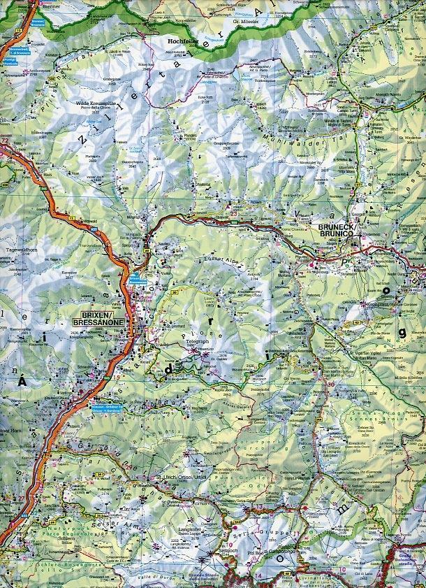 Beispielinhalt (Bild) Südtirol, Trentino, Gardasee, Venetien 1 : 200 000. Auto- und Freizeitkarte
