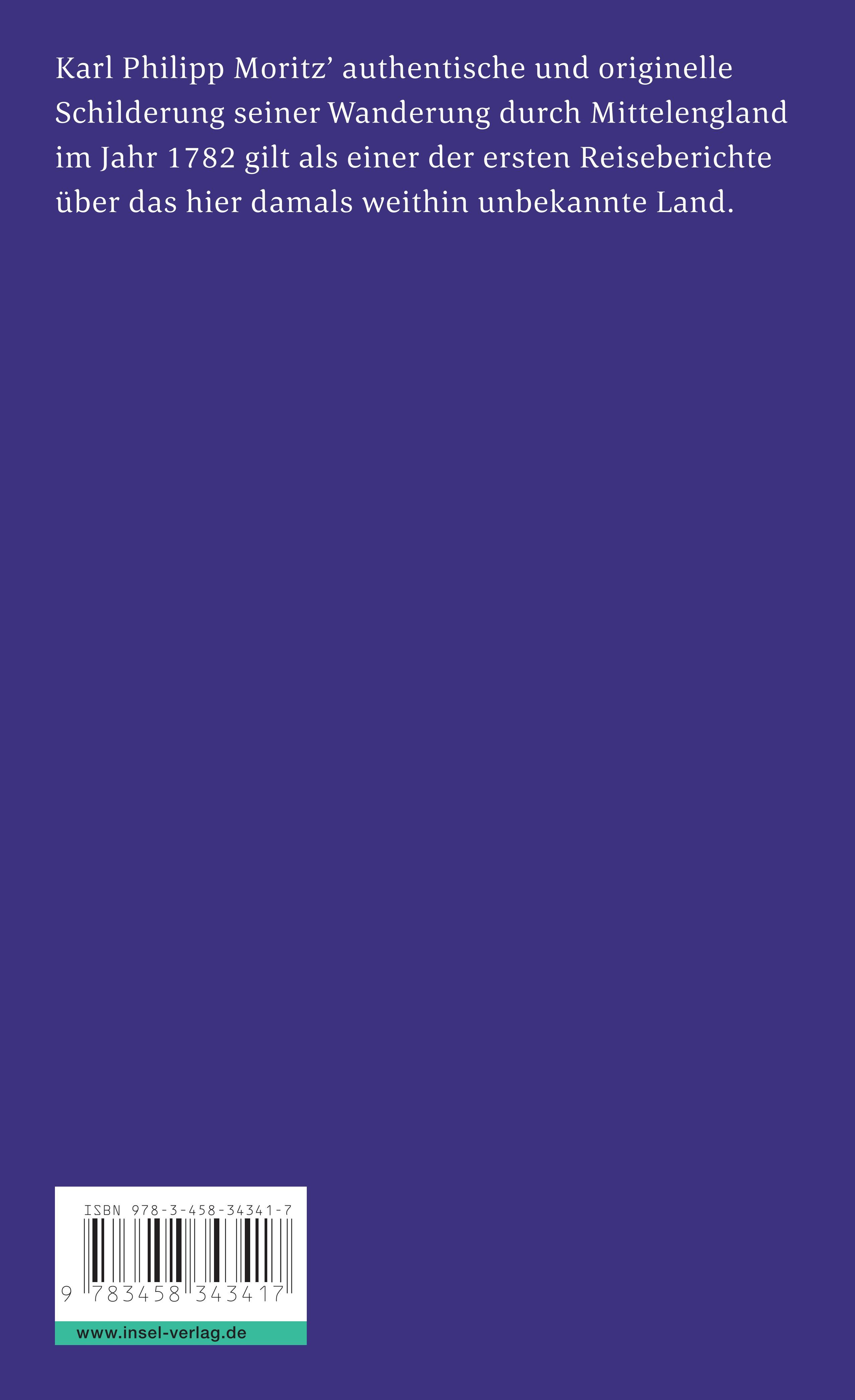 Rückseitencover Reisen eines Deutschen in England im Jahr 1782