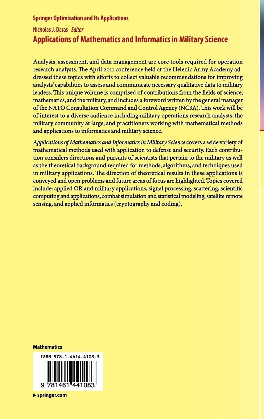 Rückseitencover Applications of Mathematics and Informatics in Military Science